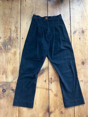 Ilana Kohn pleated black denim jeans sz 0